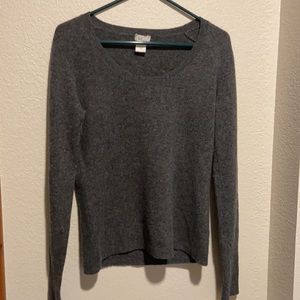 Dark grey soft cashmere scoop neck sweater